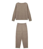 Sweater Two Piece Knitted Pants Sets Slim Tracksuit Christmas Spring Autumn Fashion Sweatshirts Sporting Suit