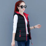 Autumn And Winter 2023 Women's Cotton Vest Loose And Thick Cotton Clothing Vest New Down Cotton Hooded Fashion Women's Horse Clip Coat-Outfit