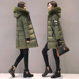 Cotton-Padded Jacket Female 2024 Winter Dress New Korean Version Of Fashion Long Cotton-Padded Jacket Female Large Size Slim Hooded Coat Female Cotton-Padded Jacket-Outfit