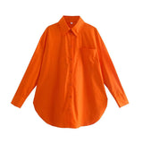 Street Fashion 14 Color Urban Women With Pocket Shirt Casual Autumn