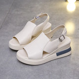 Zingj Platform Heel Sandals Women Wear 2023 After Empty A Word Buckle Sandals Large Size High Heel Sandals Women- Outfit