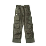 Washed Cargo Pants Men Y2K New Retro High Street Fashion High Waist Jeans Couple Harajuku Casual Wide Leg Pants