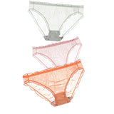 Women Sexy Panties Lace Underpants Low-waist Panties Mesh See Through Perspective Briefs Female Fashion Underwear