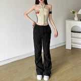 Zingj 2024 Summer Women's Tie Design Hanging Letter Print Slim Vest-Outfit