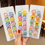 New Girls Cute Cartoon Flower Small Scrunchie Kids Ponytail Hair Tie Elastic Hair Bands Fashion Hair Accessories