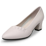 Head Shallow Mouth Mother Shoes Soft Sole Leather Shoes In The Elderly Heel Single Shoes Spring And Autumn Women's Shoes Work
