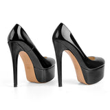 Onlymaker Women's Platform 16CM Thin Heels Pumps Fashion Leopard Round Toe Shoes Sexy Party wedding Stiletto Plus Size