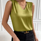 Women's Satin Suit, Sleeved Commuter Vest, Bottomed