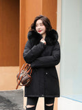 2022 New Cotton Thicken Warm Autumn Winter Jacket Coat Women Casual Long Parka Winter Clothes Fur Lining Hooded