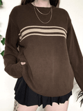 Vintage Three Striped Pullover Sweater-Outfit