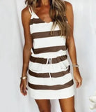 new women's drawstring color sling dress dress