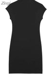 Short Knitted Dresses For Women 2023 Sleeveless Mini Dress Woman High Neck Bodycon Dress Women Sexy Elegant Party