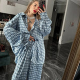 Zingj Spring / Summer 2024 Women's Wear With A Long-Sleeved Shirt Wide Leg Pants Letter Print Suit-Outfit