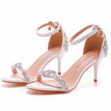 Cm Temperament Light Mouth With Fine Sandals Crystal Yellow Diamond Wedding Shoes Sexy Fish Mouth Summer