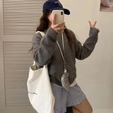 Zingj Color Restoring Ancient Ways Hook Flower Sweater Female Autumn Dong New Loose Lazy Wind Inserted Shoulder Sleeve Gentle Round Collar Sleeve Knitting-Outfit