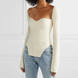 Zingj New Autumn And Winter Elastic Open Shoulder Base Knit-Outfit