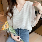 Chiffon Shirt Short-Sleeved Women's Summer Dress 2025 New Fashion Small Shirt Flared Sleeve