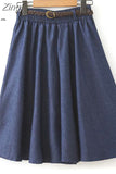 Women Casual Jeans Skirt Summer Korean Preppy Style Students A-Line High Waist Solid Color Midi Denim Skirt Faldas