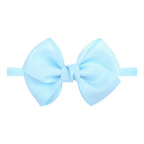 1piece Solid Colors Bowknot Baby Headband For Girls Nylon Elastic Hair Bands Handmade Turban Headwear Hair