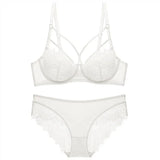 New Plus Size Lace Bra Set Push Up Bras and Panty Set Classic Bandage Underwire Lingerie Set Ultrathin Gathered