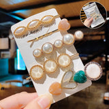 Handmade Pearls Hair Clips Pin For Women Fashion Geometric Flower Barrettes Headwear Girls Sweet Hairpins Hair