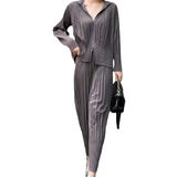 Folded Women's Spring And Autumn Hoodie Hoodie Hulled Trousers Set Fashion Casual Sports