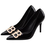 Red Fine Heel High Heels Women 2025 New Spring Pointed Shallow Foot Single Shoes Standing Not Tired Foot Work