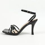 Ladies Sandals Square Head Sheel After The Toe Empty Fashion Simple Elegant Women's High