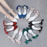 Cm Flat Tip Hollow Sandals Low Heel White Ribbon Wedding