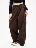 Contrast Piping Black Baggy Sweatpants- Outfit