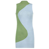 Summer Vintage Knitted Tank Dress Women Summer Casual Sleeveless Bodycon Short Dresses Ladies Elegant Fashion