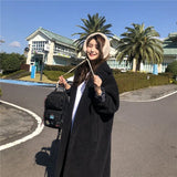 Women Solid Fur Coat Long Sleeve Casual Fleece Jacket Female Turn Down Collar Long Teddy Coat