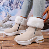 Snow Boots Women Winter New Brushing Short Cylinder Plus Velvet Warms High-Thick Bottoms To Keep Warm Snow Boots
