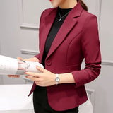 Zingj Spring And Autumn New Professional Joker Suit Long Sleeve Korean Version Temperament Slim Show Thin Suit Jacket Female Short