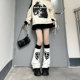 Zingj And Winter Double-Sided Knit Pile Pile Socks Sweet Girl Love Cross Leg Set Show Thin Warm Y2k Subculture-Outfit