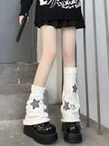Zingj Y2k Subculture Jk Socks Female Black Long Leg Socks Knit Socks Set Star Leg Set Hot Girl Heap Pile Tide-Outfit