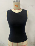 Zingj Knit Vest Female 2024 Summer New Solid Color Slim Inner Matching Top-Outfit