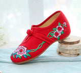 Zingj Chinese Style Retro Plate Buckle Embroidery Female Beef Tendon Bottom Dance Single Shoe Cloth