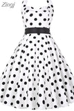 Polka Dot Halter Vintage Dress 50s 60s Gothic Pin Up Rockabilly Dress Robe Femme Sexy Retro Party