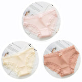 3pcs Sexy Lace Panties Women's Cotton Underwear Seamless Cute Bow Briefs Soft Comfort Lingerie Female Sexy