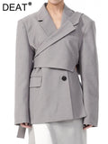 Fashion Women Blazer Notched Collar Slim Single Breasted Long Sleeve Patchwork Waist Suit Jackets Spring 2023 New