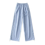 Piping Detail Wide Leg Track PantsOutfit