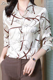 New Spring Women Silk Shirt Fashion Satin Long Sleeve Blouse Vintage Women's Elegant Blouses OL Womens Tops Female