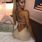 Long Backless Maxi Dress Women Spaghetti Strap High Split Bodycon Bandage Summer Dress Elegant Slim Party Dress