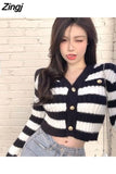 Cardigan Women V-neck Cropped Sexy Lady All-match Casual Ins Trendy Korean Fashion Elegant Gentle Slim Кардиган