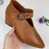 Zingj New Small Leather Korean Version Fashion Grandma Toe Layer Leather Fashion Single Shoes Autumn Women's Single Shoes