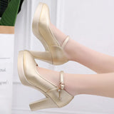 High-Heeled Shoes, Wedding Shoes, Coarse Heels, Bridal Shoes, Waterproof Platform, Wedding Dress, Bridesmaid Shoes, Cheongsam, Model, Show, Single Shoe