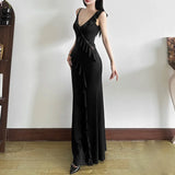 Summer New Women's Style Of French Temperament V Collar Bare Back Leaves Lace Splicing Slinging