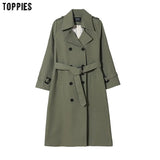 2021 Spring Long Trench Coat Women Double Breasted Slim Trench Coat Female Outwear Fashion