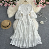 Zingj Dress Autumn 2023 New Show Thin Sunscreen Beach Holiday Dress Desert Dress Super Fairy White